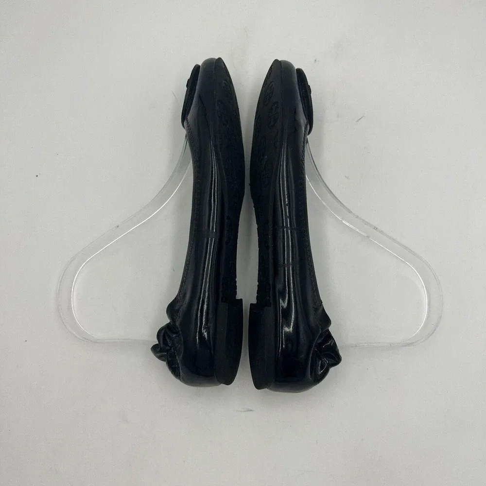 TORY BURCH Black Patent Leather BALLET Flats Size 6 1/2‎